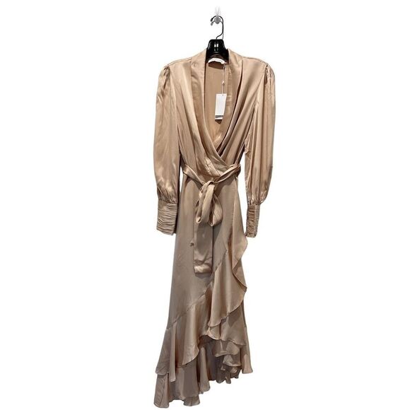 Zimmermann Silk Wrap Midi Dress in Creme size 1 - Picture 5 of 11